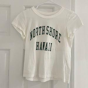 Brandy Melville White North Shore Hawaii Top